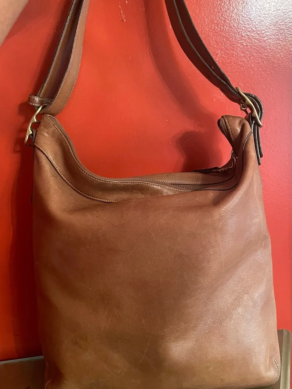 Coach Legacy Slim Duffle Brown Leather Bag
